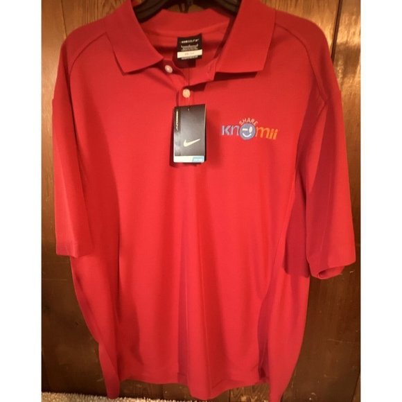 Nike Other - Nike Golf Shirt Polo Red Dri Fit Short Sleeve Mens Size Large  NWT
